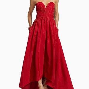 Monique Lhuillier Strapless Scarlet Gown